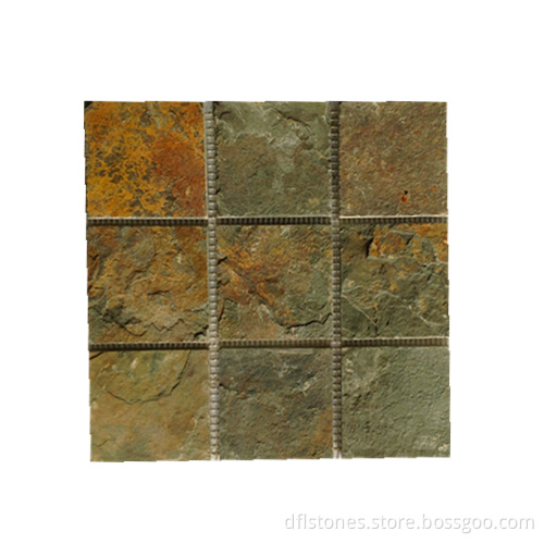 Rusty Natural Slate Stone Mosaic Wall Tiles